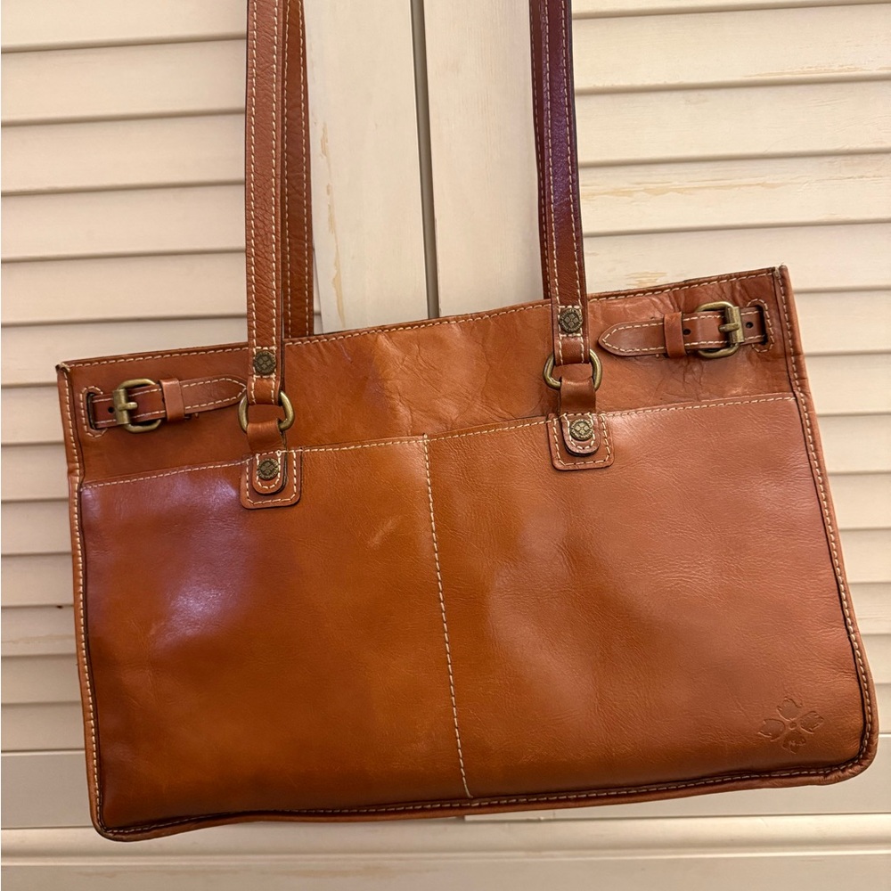 patricia nash olivenza brown leather shoulder purse bag